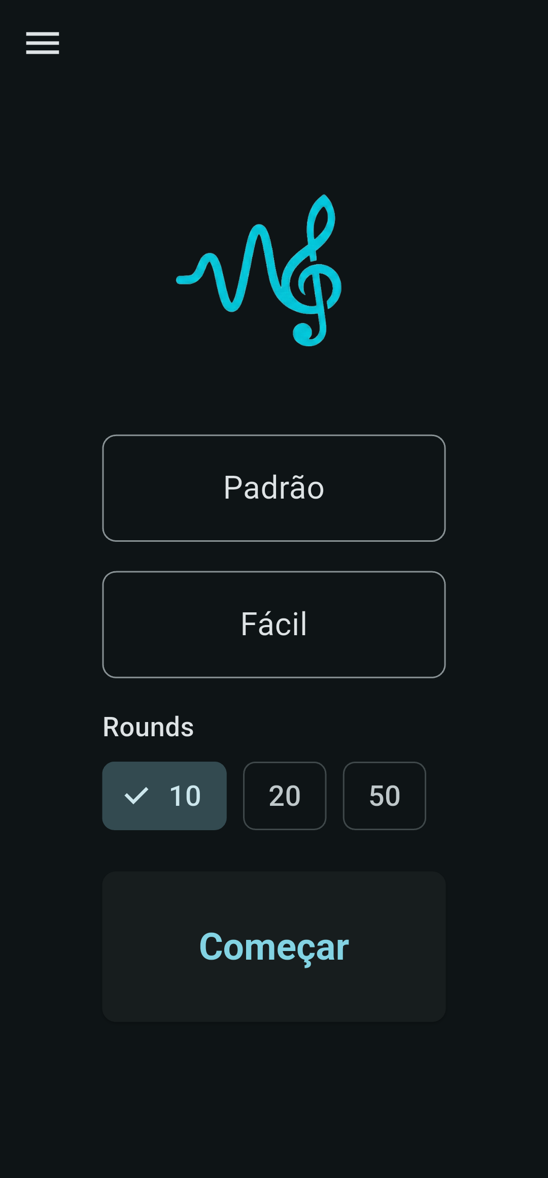 Tela inicial do app Auras